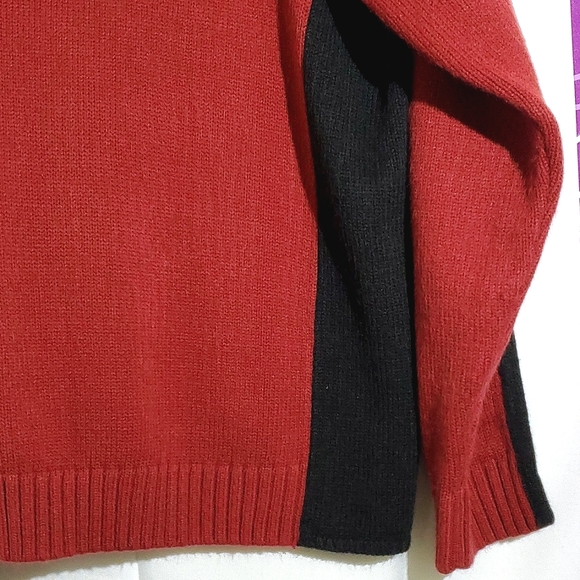 Retreat Red and Black Acrylic 1/4 Zip Men's Long Sleeve Knit Sweater - Size XL - Picture 15 of 15